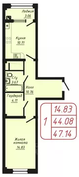 1-к кв. Ставропольский край, Кисловодск Школьный пер., 6 (47.14 м)
