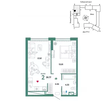 2-к кв. Свердловская область, Екатеринбург Сибирский мкр, Жилой ...