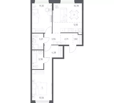 2-к кв. Башкортостан, Уфа ул. Рашита Манурова (60.93 м)