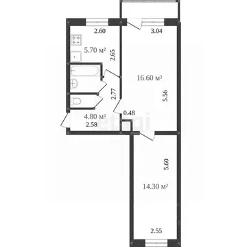 2-к кв. Костромская область, Кострома ул. Ленина, 151 (44.9 м)