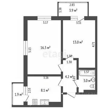 2-к кв. Ростовская область, Ростов-на-Дону Батуринская ул., 159/78 ...