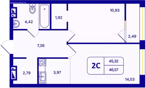 2-комнатная квартира: Новосибирск, Кировский район, Северо-Чемской ...