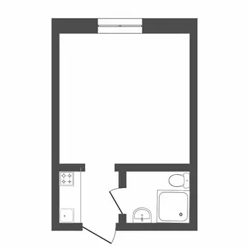 1-комнатная квартира: Тюмень, проезд Геологоразведчиков, 6 (18.7 м)