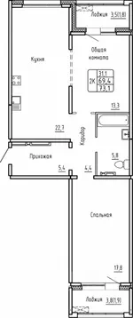 2-к кв. Новосибирская область, Новосибирск Самоцветы жилой комплекс ...
