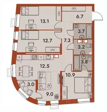 4-к кв. Нижегородская область, Нижний Новгород Ленгородок мкр, Первый ...
