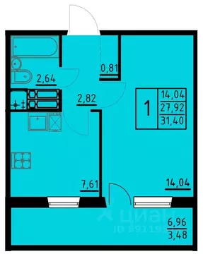 1-к кв. Пермский край, Пермь ул. Танцорова, 96 (31.4 м)
