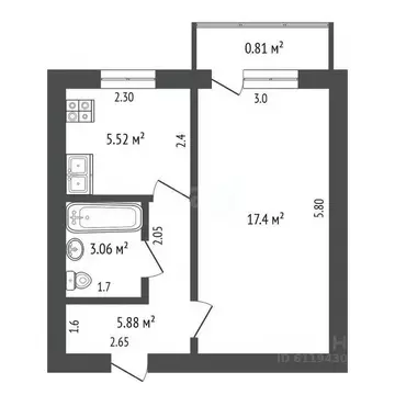 1-к кв. Мордовия, Инсар Московская ул., 47 (31.9 м)
