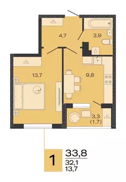 1-к кв. Краснодарский край, Красноармейский район, Марьянское с/пос, ...
