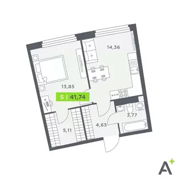 2-к кв. Ленинградская область, Мурино Всеволожский район, Аквилон Рива ...