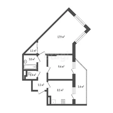 2-комнатная квартира: Симферополь, Мраморный переулок, 36 (50.4 м)