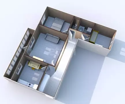 3-к кв. Сахалинская область, Южно-Сахалинск просп. Победы, 63Г (71.5 ...