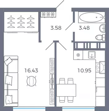 1-к кв. Самарская область, Волжский район, Черноречье с/пос, с. ...