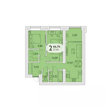 2-к кв. Брянская область, Брянский район, пос. Мичуринский, ...