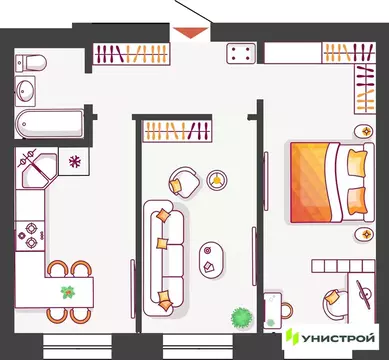 2-к кв. Самарская область, Тольятти бул. Итальянский, 2 (57.54 м)