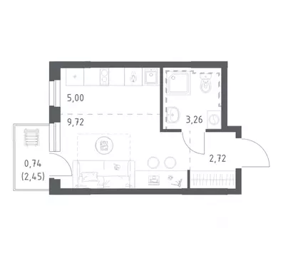 Студия Башкортостан, Уфа Дема жилрайон, Новая Дема жилой комплекс, ...