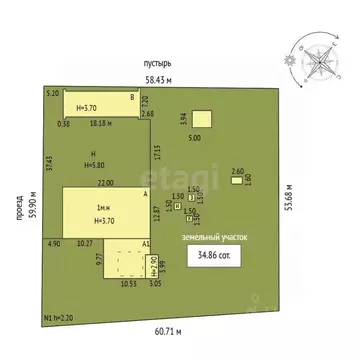 Склад в Ростовская область, Кагальницкая ст-ца пер. Кольцовский, 80/1 ...