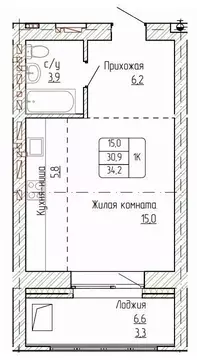 1-к кв. Алтайский край, Новоалтайск ул. Титова, 6 (34.2 м)