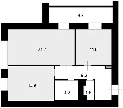 2-к кв. Смоленская область, Гагарин Первомайская ул., 17 (64.7 м)