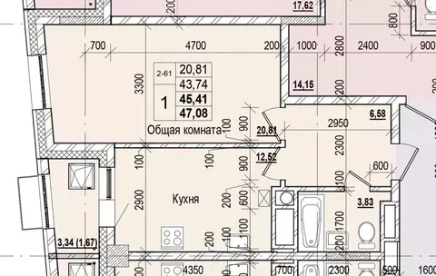 1-к кв. Саха (Якутия), Якутск ул. Чкалова (45.41 м)