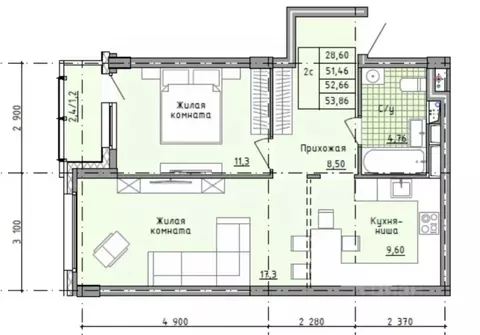 2-к кв. Московская область, Солнечногорск городской округ, Голубое пгт ...