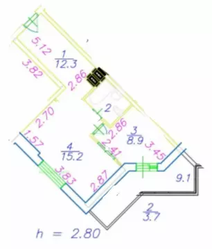 1-комнатная квартира: Санкт-Петербург, Выборгское шоссе, 15 (40.1 м)