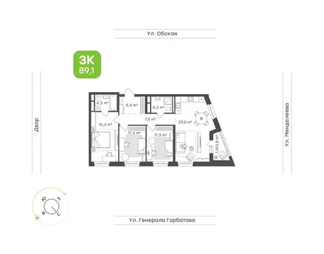 3-к кв. Башкортостан, Уфа Зеленая Роща жилрайон, Конди-Нова жилой ...