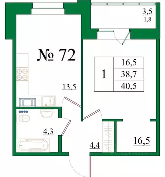 1-к кв. Ленинградская область, Гатчина Красносельское ш., 4Ак1 (40.5 ...