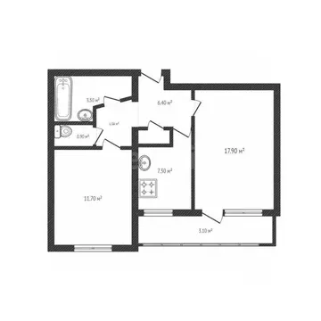 2-к кв. Брянская область, Брянск ул. Брянского Фронта, 4/1 (43.0 м)