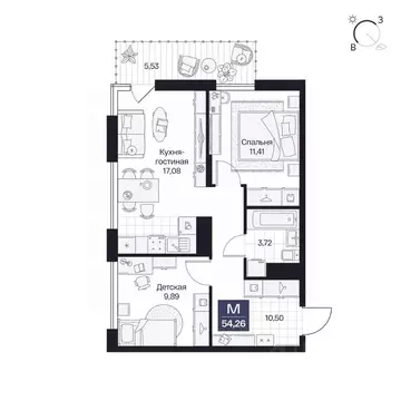 2-к кв. Волгоградская область, Волгоград просп. Имени В.И. Ленина, 59Г ...