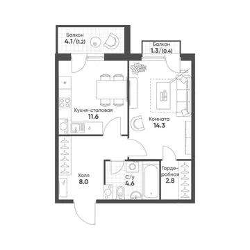 1-к кв. Новосибирская область, Кольцово рп Счастье в Кольцово жилой ...