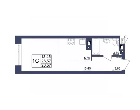 Студия Башкортостан, Уфа Космос жилой комплекс, лит1 (27.25 м)