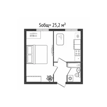 1-к кв. Брянская область, Брянск Уральская ул., 100 (25.2 м)