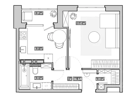 1-к кв. Приморский край, Артем  (36.64 м)