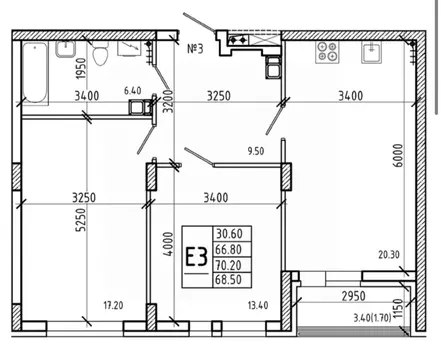 3-к кв. Курская область, Курск ул. Павлуновского, 3 (68.3 м)
