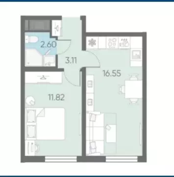 1-комнатная квартира: Санкт-Петербург, улица Морской Пехоты, 22к3 ...