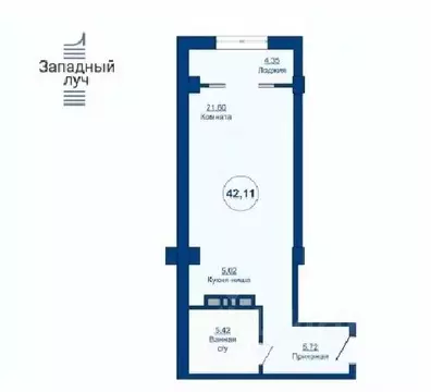 1-к кв. Челябинская область, Челябинск ул. Энгельса, 5 (42.11 м)