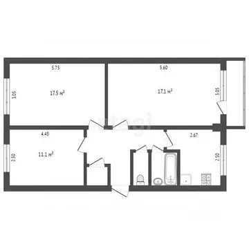 3-к кв. Калужская область, Калуга Московская ул., 236 (62.7 м)