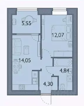 1-к кв. Брянская область, Брянский район, пос. Мичуринский, ...