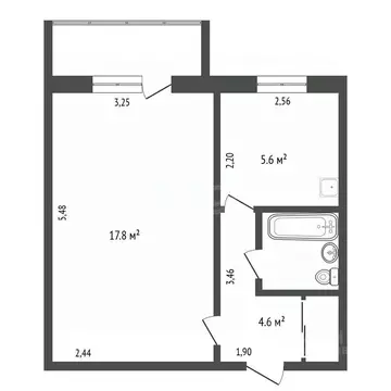 1-к кв. Амурская область, Благовещенск Красноармейская ул., 198 (32.9 ...
