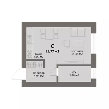 1-к кв. Челябинская область, Сосновский муниципальный округ, Поселок ...