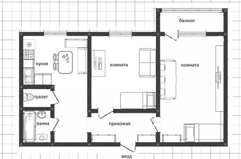 2-комнатная квартира: Муром, улица Ленина, 125 (52.6 м)