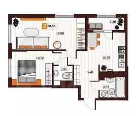 2-к кв. Оренбургская область, Оренбург Северный жилрайон, Фамильные ...