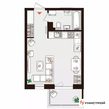 Квартира-студия: Санкт-Петербург, Сестрорецк, Авиационная улица, 5к2 ...