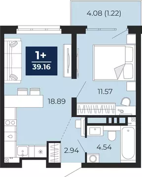1-комнатная квартира: Тюмень, Арктическая улица, 14 (41.99 м)