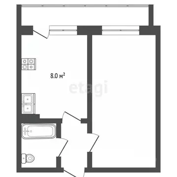 1-к кв. Ханты-Мансийский АО, Сургут ул. Пушкина, 8 (34.6 м)