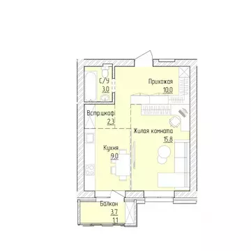 1-к кв. Алтайский край, Барнаул ВРЗ мкр, бул. 9 Января (41.2 м)