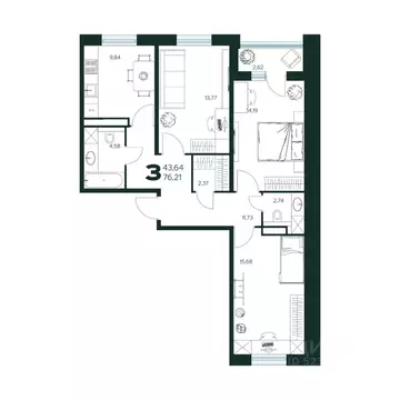 3-к кв. Московская область, Химки Сходня мкр, Первомайская ул., ...