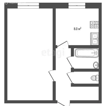 1-комнатная квартира: Кулебаки, 2-я улица Максима Горького, 28 (31 м)