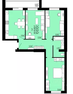 3-к кв. Мордовия, Саранск Республиканская ул., 38 (92.7 м)