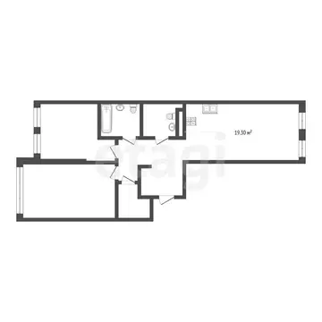 2-комнатная квартира: Тюмень, улица Новосёлов, 105 (65.8 м)